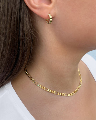 DANIEL CLIFFORD Halskette Choker »Alice«, Figaro Kette 925 Silber 35cm - 42cm verstellbar enganliegende Panzerkette für Frauen