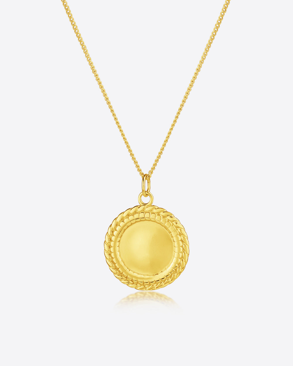 DANIEL CLIFFORD „Dina“ Damen Halskette Silber 925 vergoldet 18k Gold mit Anhänger Plättchen, Kette mit rundem Anhänger, größenverstellbar