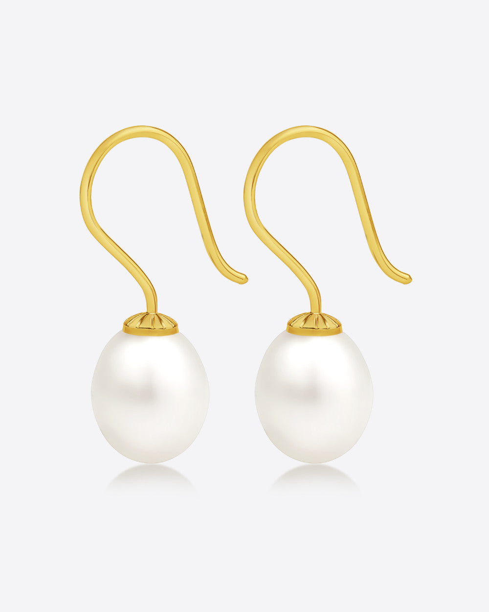 DANIEL CLIFFORD „Eve“ Damen Ohrhänger Silber 925 vergoldet 14k Gold Süßwasserzucht Perle, goldene Perlen-Ohrringe hängend Sterlingsilber Hängeohrringe