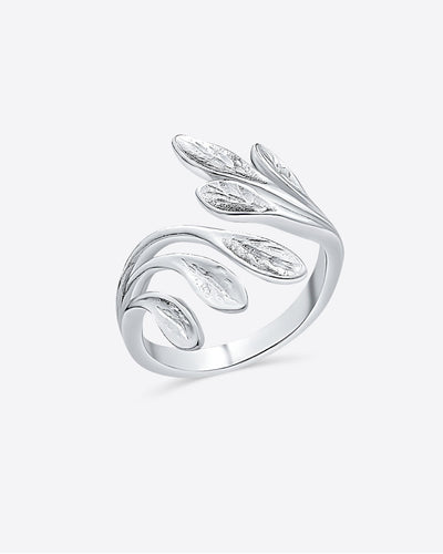 daniel Clifford damen ring silber 925 lea lorbeer blaetter blume silberring größenverstellbar handgefertigt schmuck geschenk frau freundin